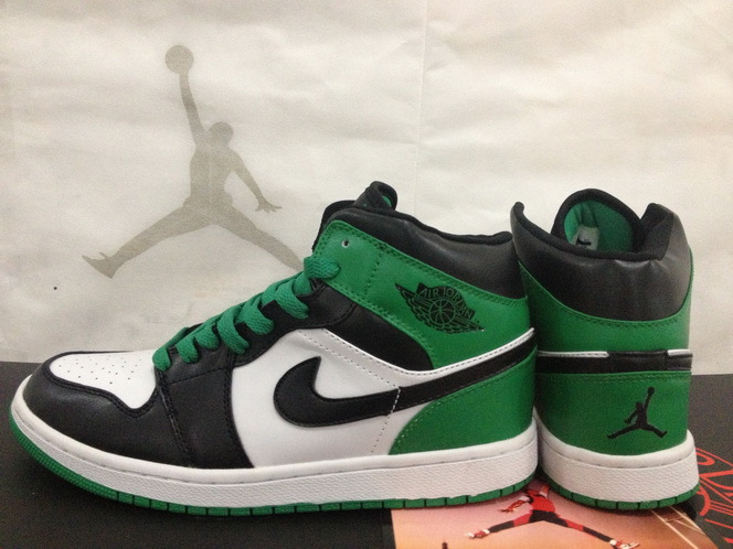 Air Jordan 1 Men Shoes White/Black/Darkgreen Online